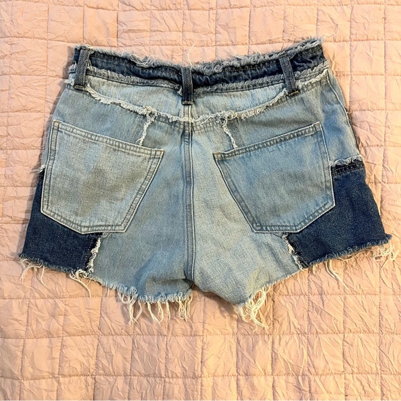 High Rise Patchwork Shorts - Picture 2 of 3